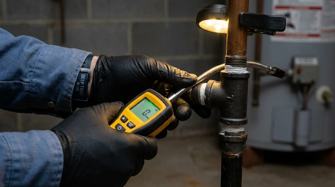Gas leak detection with electronic sniffer by Johns Plumbing LLC in Cabo Rojo